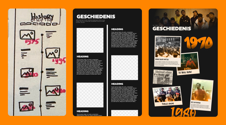 Mid-fi en hi-fi wireframes op een 12-koloms grid